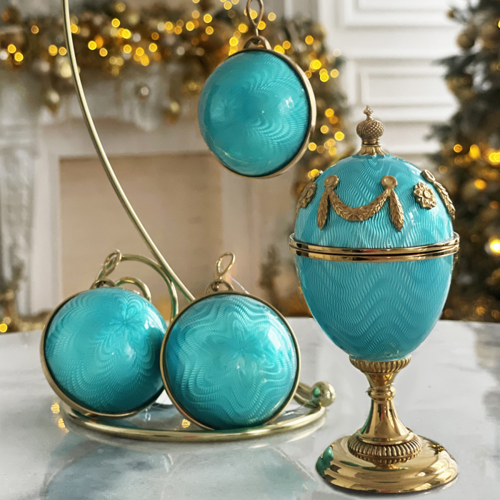 6pcs Jewelry Christmas Balls Set, Turquoise